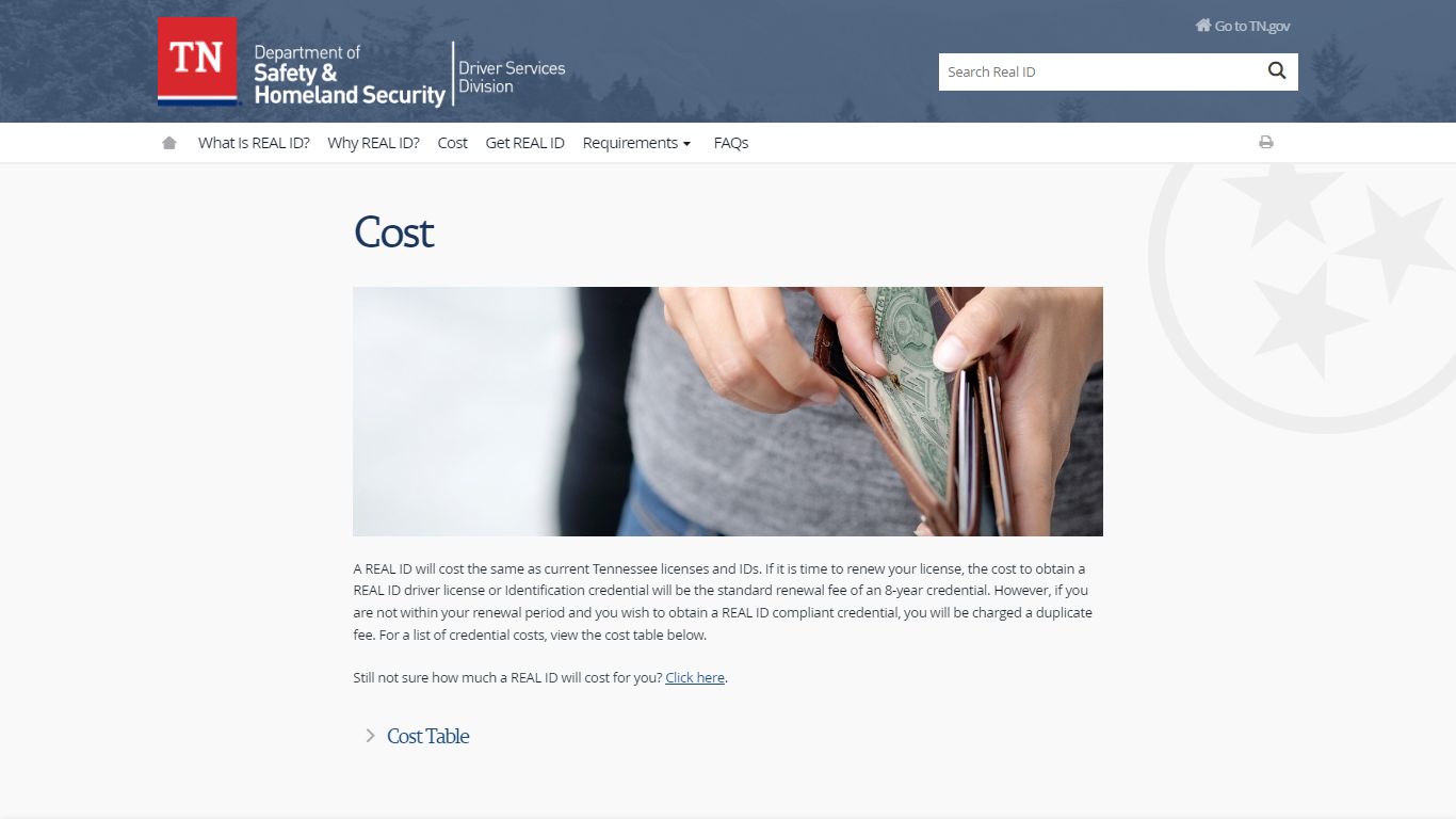 Cost - Tennessee